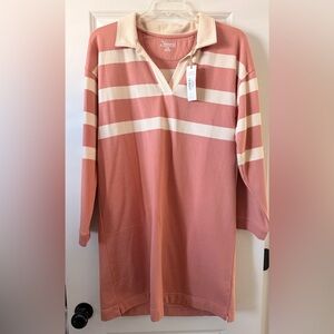 Natural Reflections Pink and Cream Striped Dress